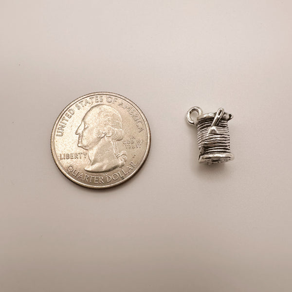 Silver Thread Spool Charm