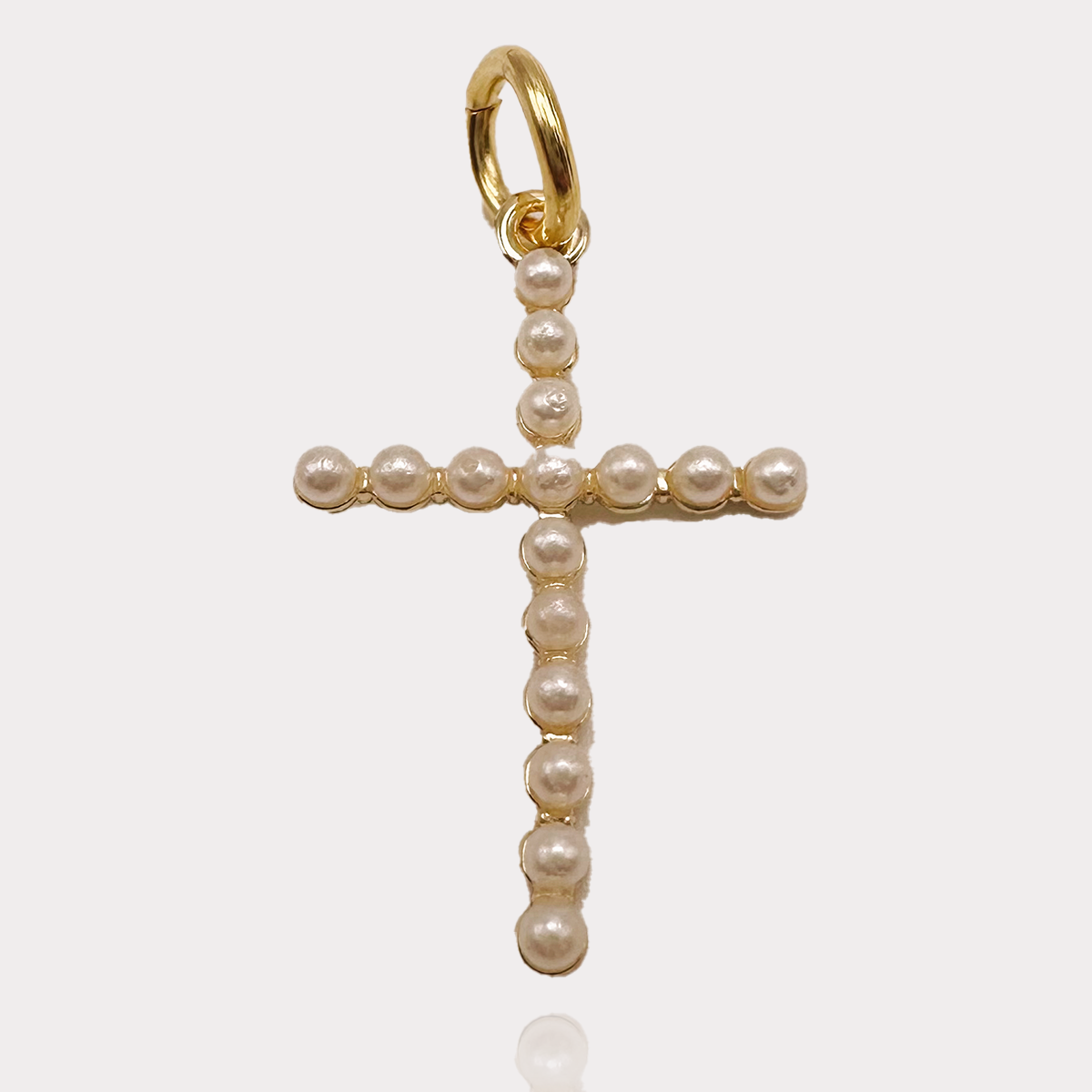 Pearl Cross Charm