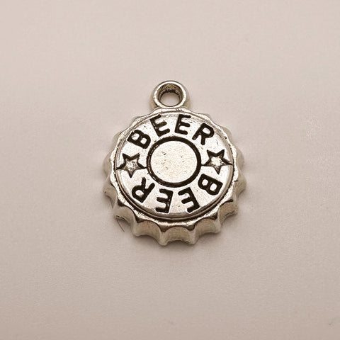 Silver Beer Cap Charm