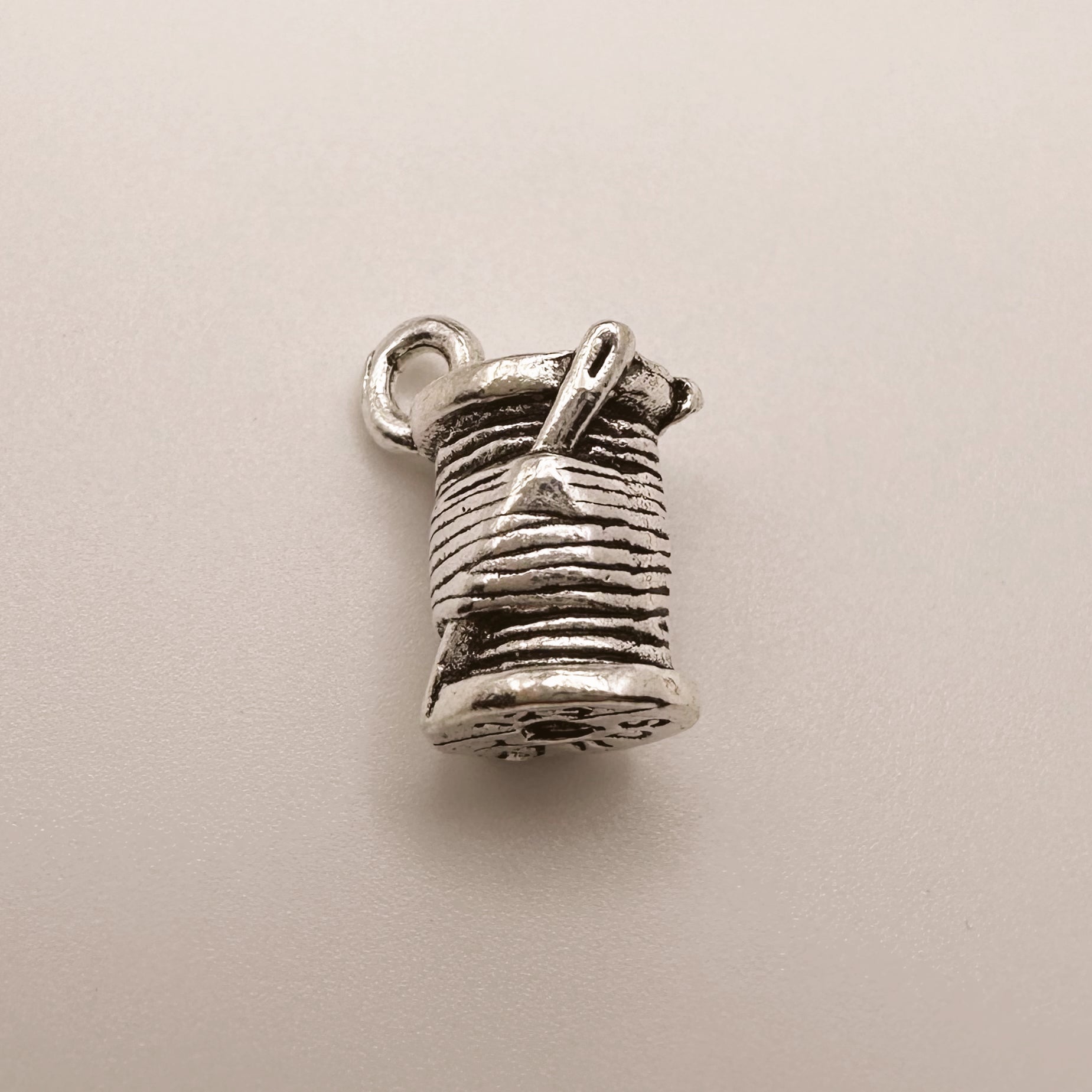 Silver Thread Spool Charm