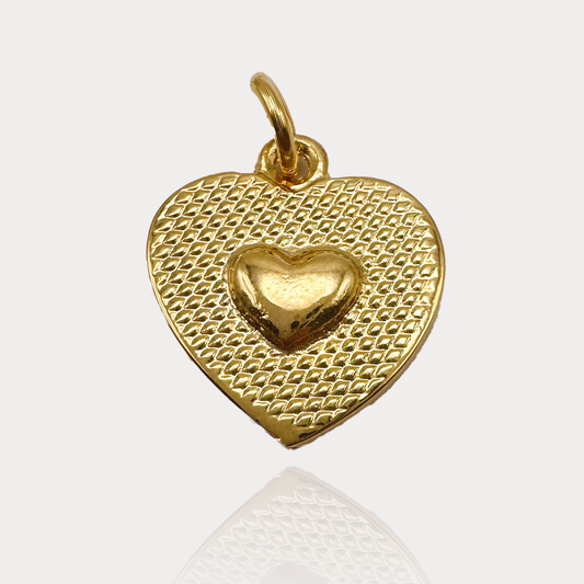 Waffle Heart Charm