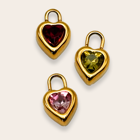 Heart Birthstone Charms