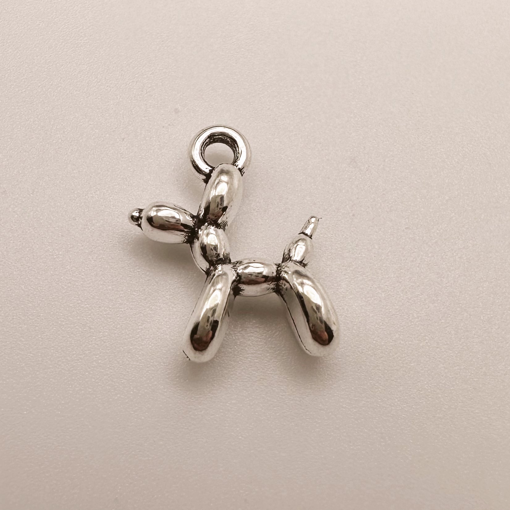 Silver Mini Balloon Dog Charm