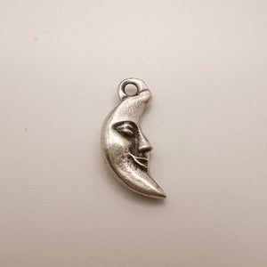 Silver Moon Face Charm