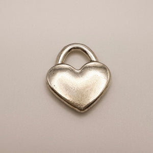 Silver Heart Padlock Charm