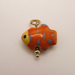 Ceramic Orange Fish Charm