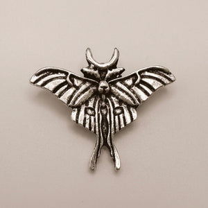 Silver Moth Charm