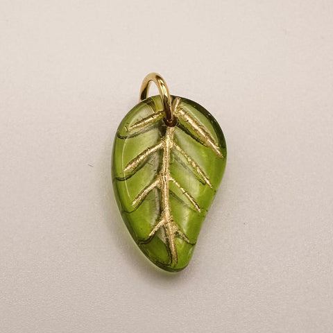 Ceramic Green Leaf Charm