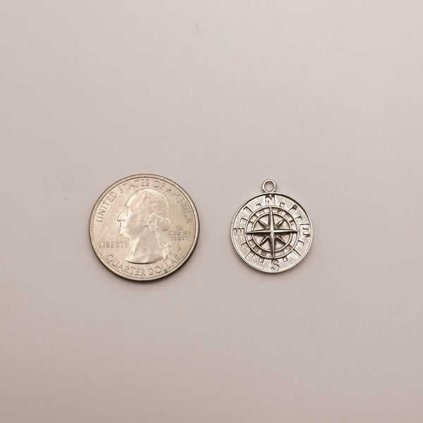 Silver Compass Charm