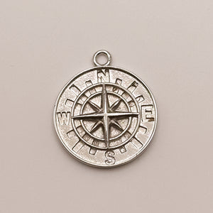 Silver Compass Charm