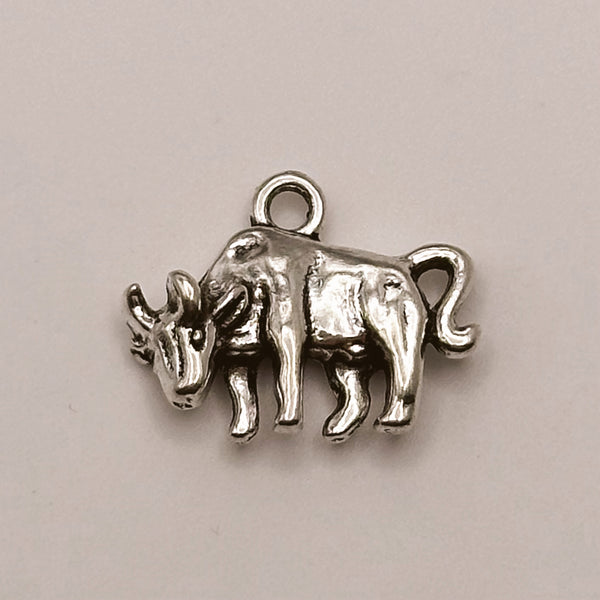 Silver Bull Charm