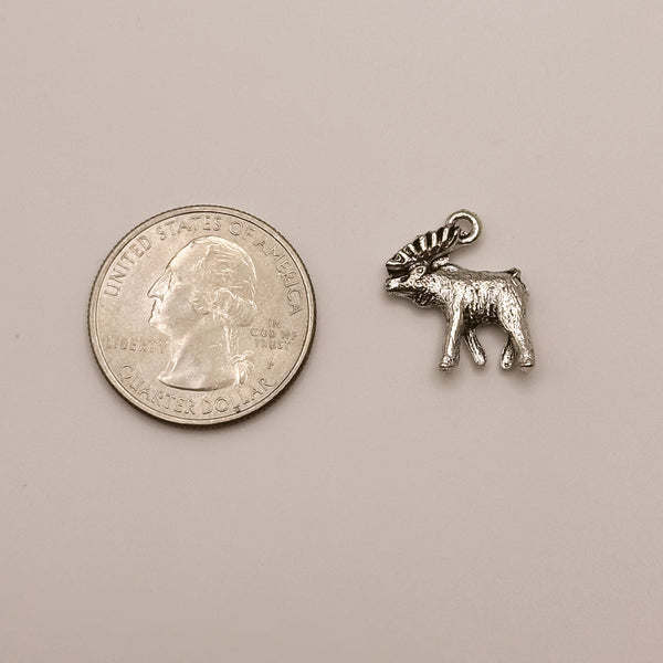 Silver Moose Charm