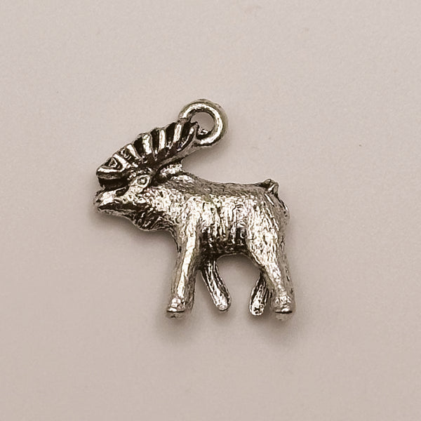 Silver Moose Charm