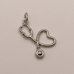 Silver Stethoscope Charm