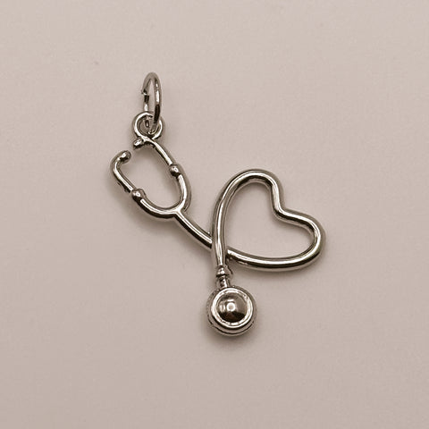 Silver Stethoscope Charm