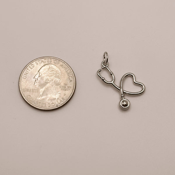 Silver Stethoscope Charm