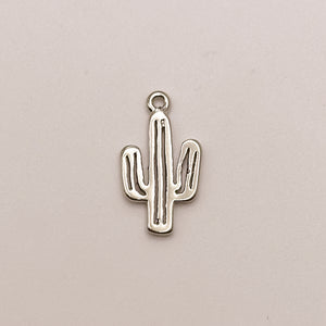 Silver Cactus Charm