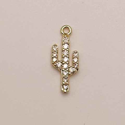 Dainty Crystal Cactus Charm