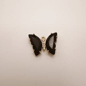 Black Crystal Butterfly Charm