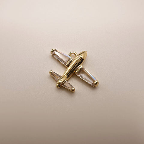 Crystal Airplane Charm