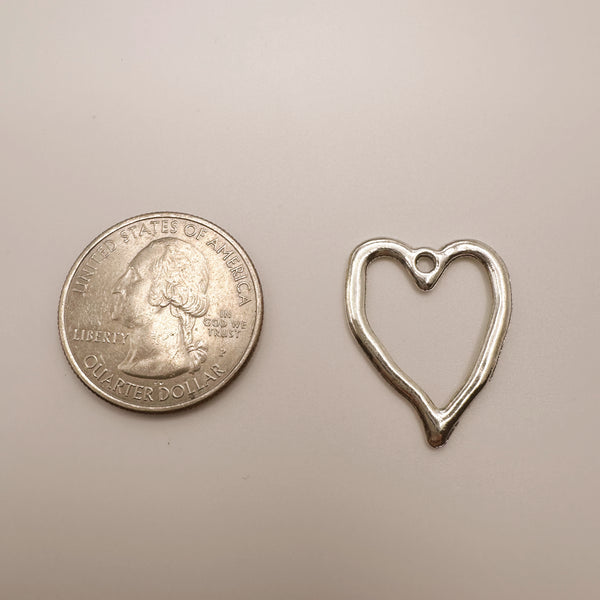 Silver Heart Frame Charm