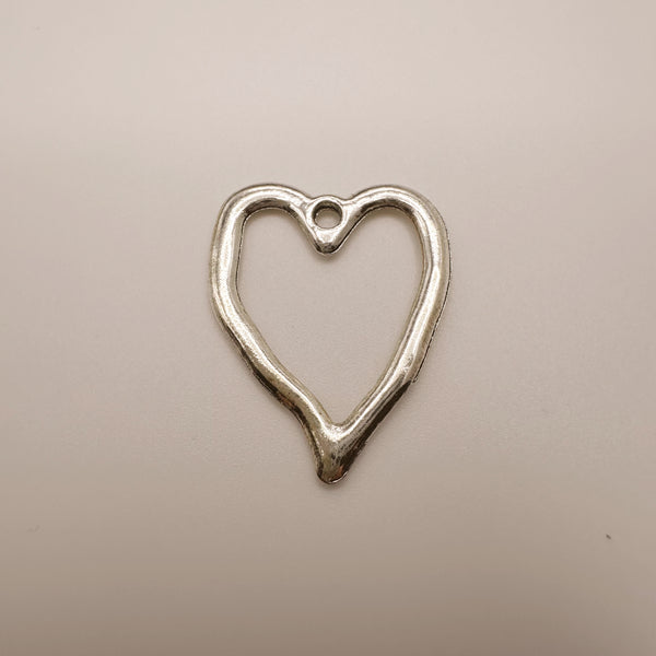 Silver Heart Frame Charm