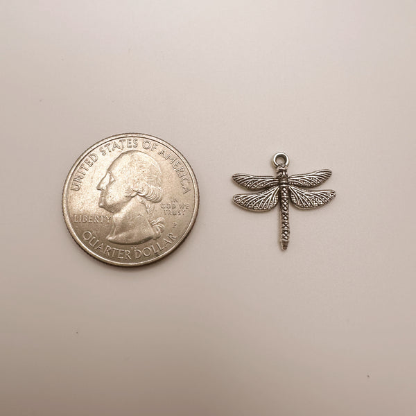 Silver Dragonfly Charm