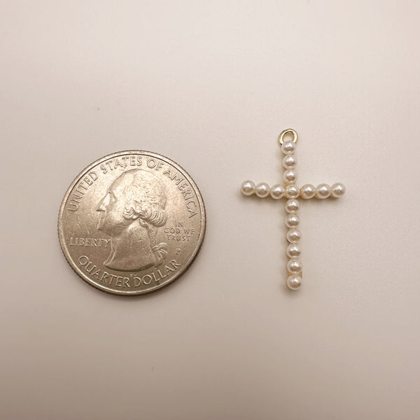 Pearl Cross Charm