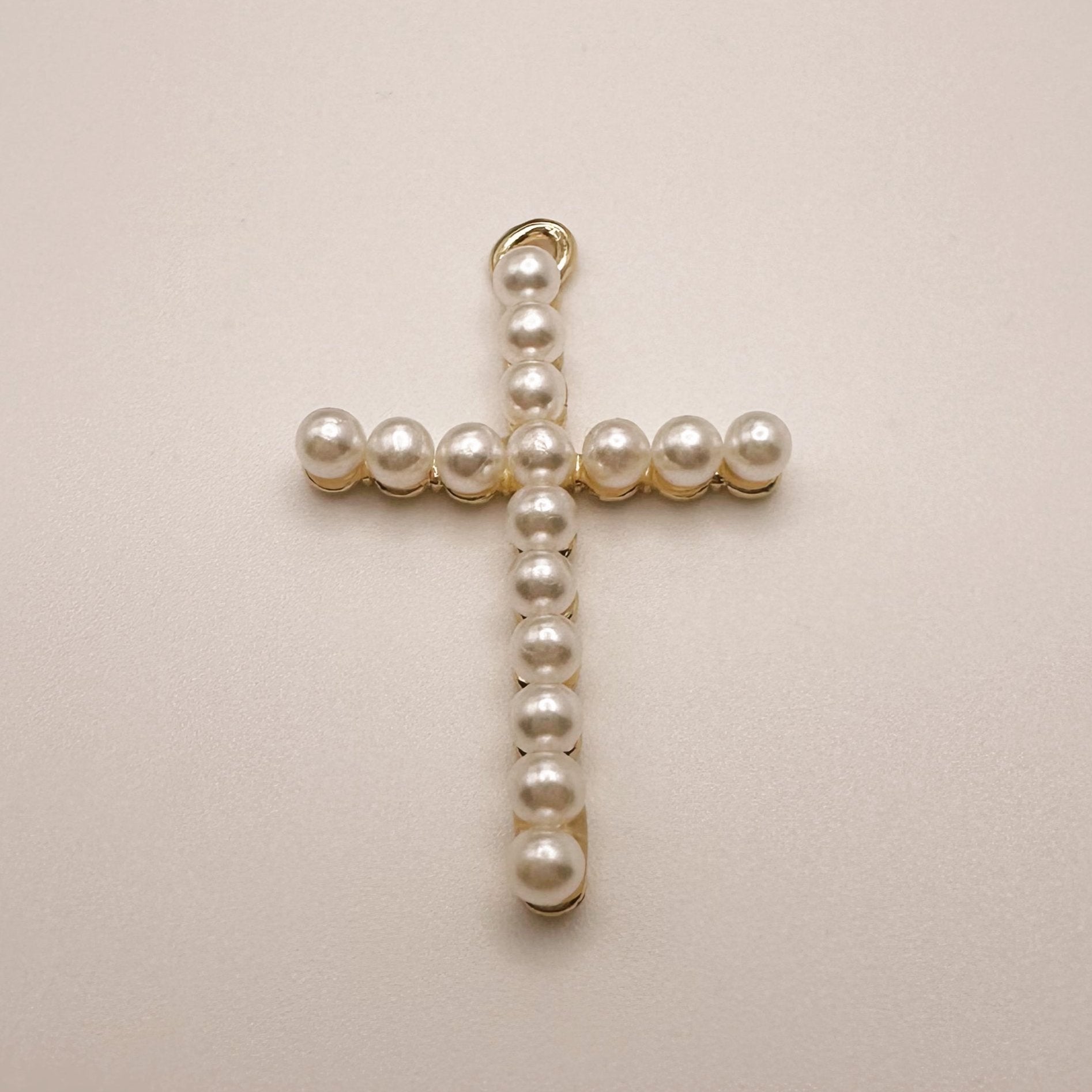 Pearl Cross Charm