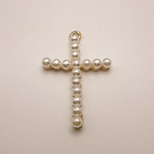 Pearl Cross Charm