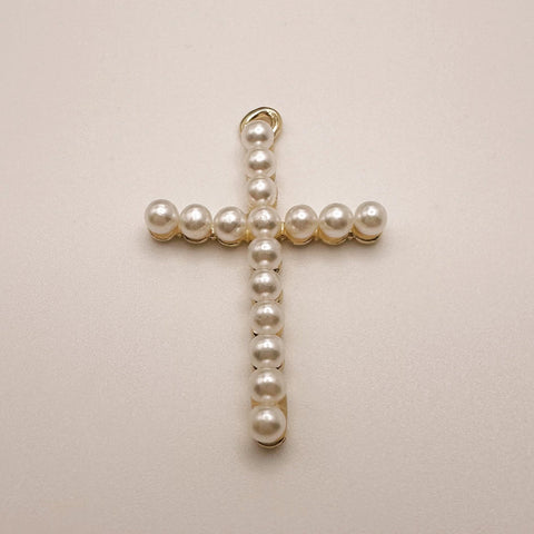 Pearl Cross Charm