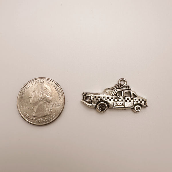 Silver Taxi Charm