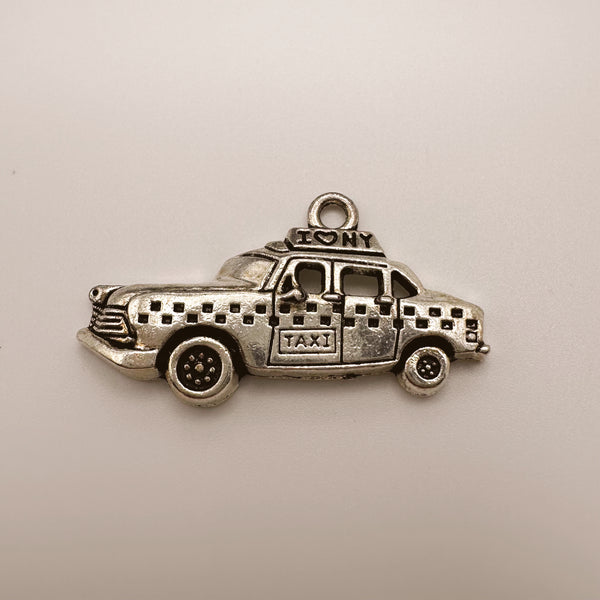 Silver Taxi Charm