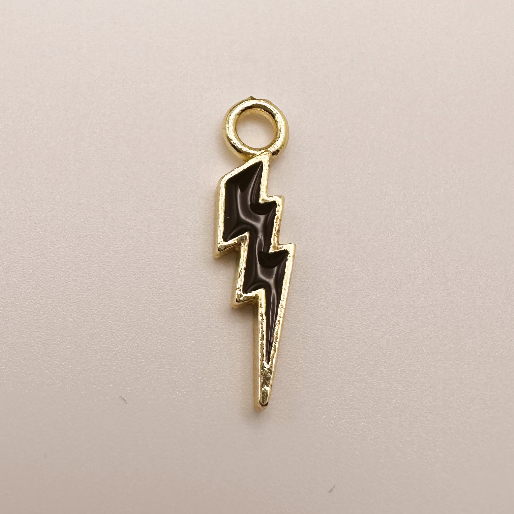 Black Lightning Bolt Charm