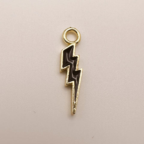 Black Lightning Bolt Charm