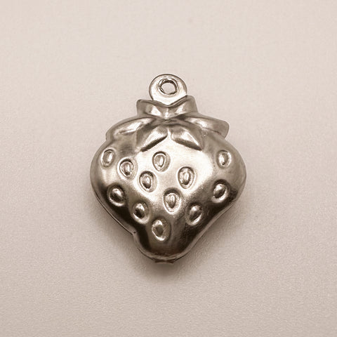 Silver Strawberry Charm