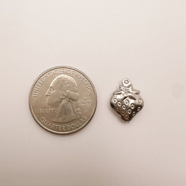 Silver Strawberry Charm