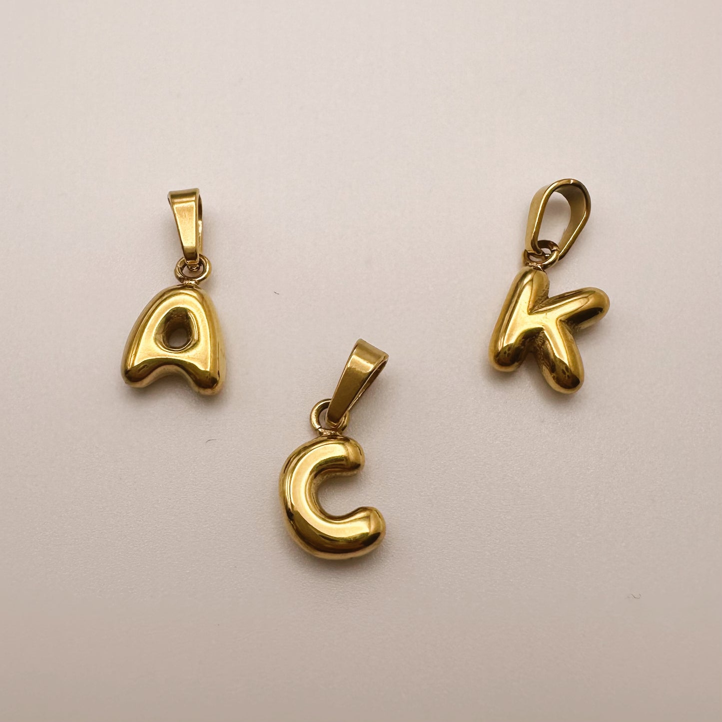 Dainty Bubble Letter Charm