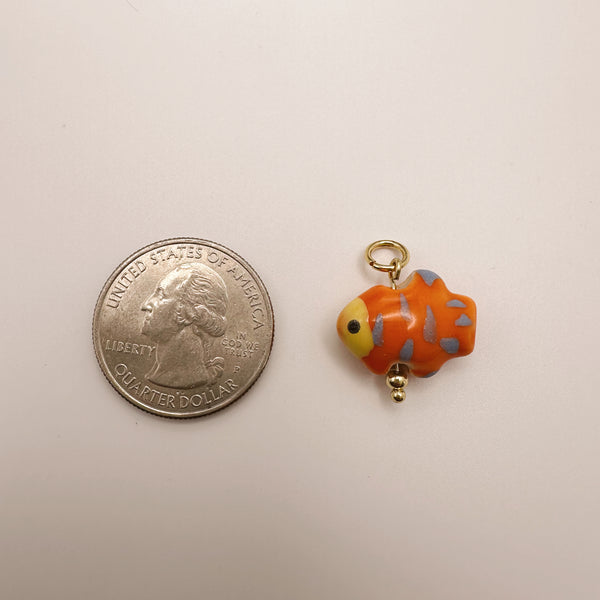 Ceramic Orange Fish Charm