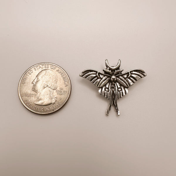 Silver Moth Charm