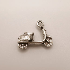 Silver Vespa Moped Charm