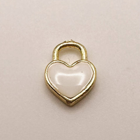 Dainty White Enamel Heart Charm