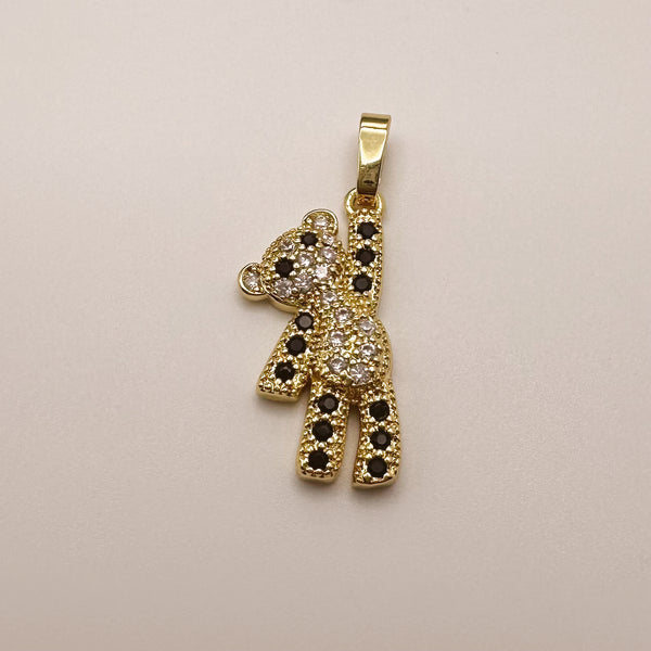 Black Crystal Teddy Bear Charm