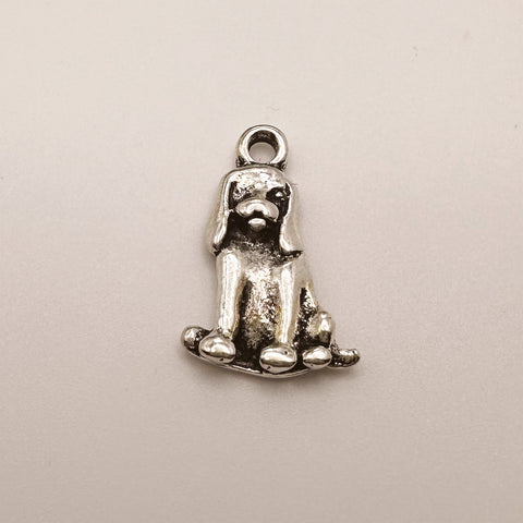 Silver Dog Charm