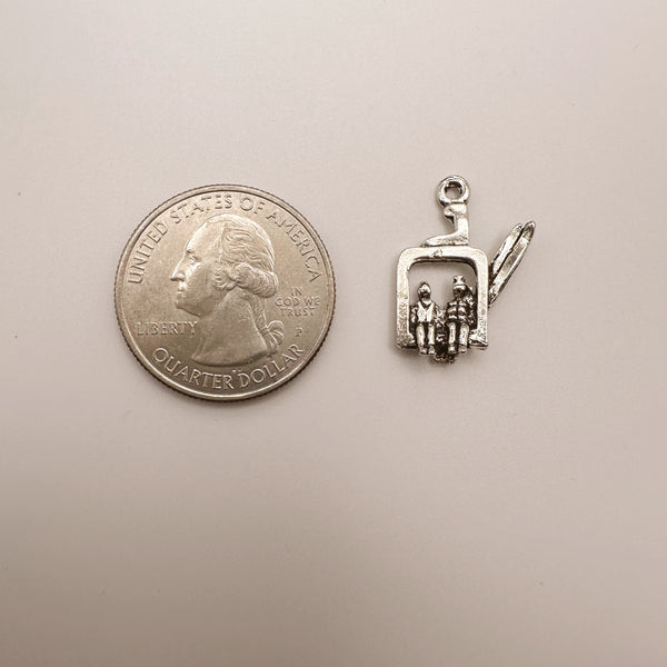 Silver Ski Lift Charm