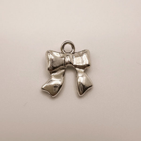 Silver Bow Charm