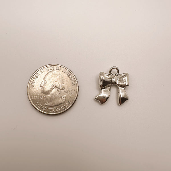 Silver Bow Charm