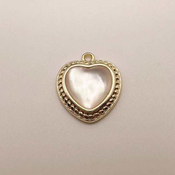 Pearl Heart Charm