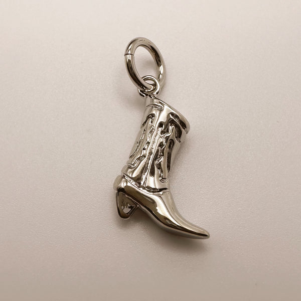 Silver Cowgirl Boot Charm