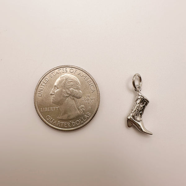 Silver Cowgirl Boot Charm